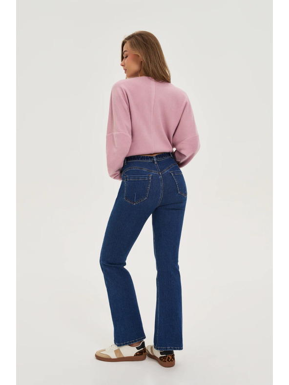 Moodo Tmavé modré zvonové džínsy Moodo