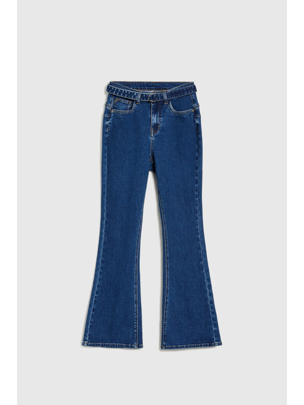 Moodo Tmavé modré zvonové džínsy Moodo