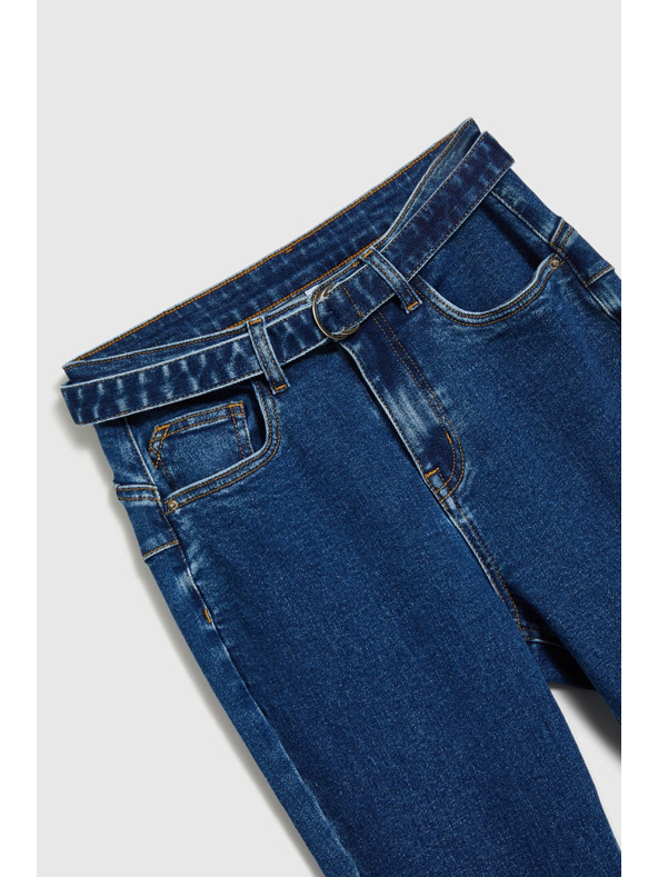 Moodo Tmavé modré zvonové džínsy Moodo