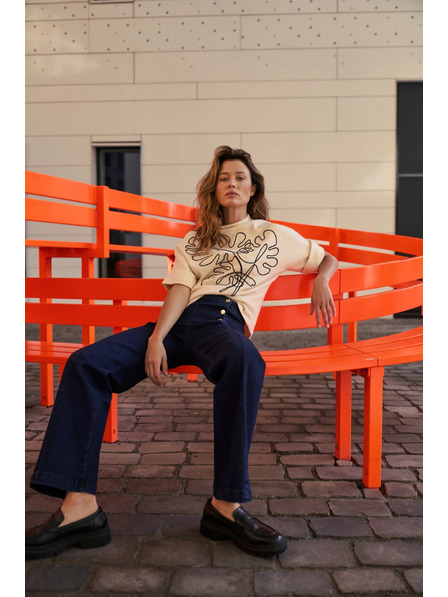 Moodo Tmavé modré džínsy wide leg Moodo