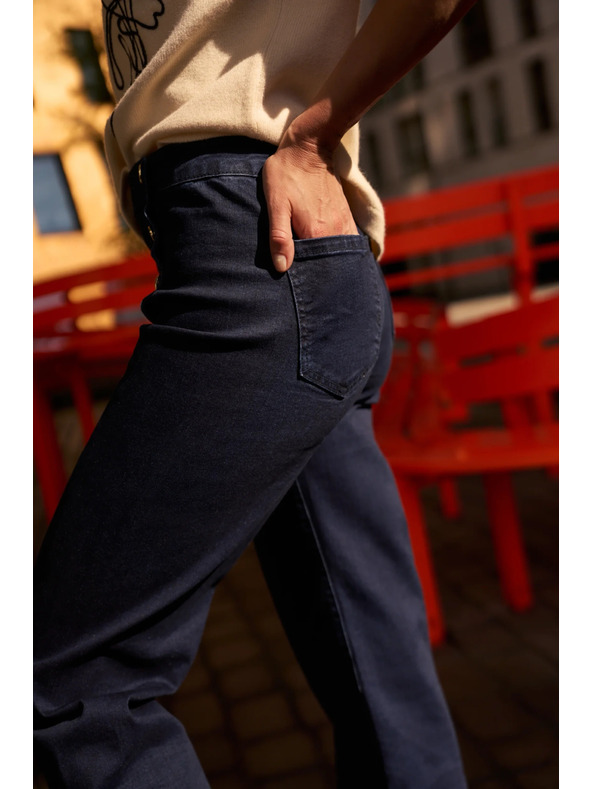 Moodo Tmavé modré džínsy wide leg Moodo