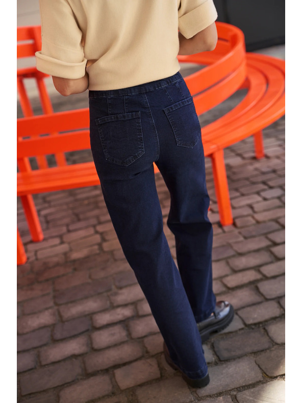 Moodo Tmavé modré džínsy wide leg Moodo