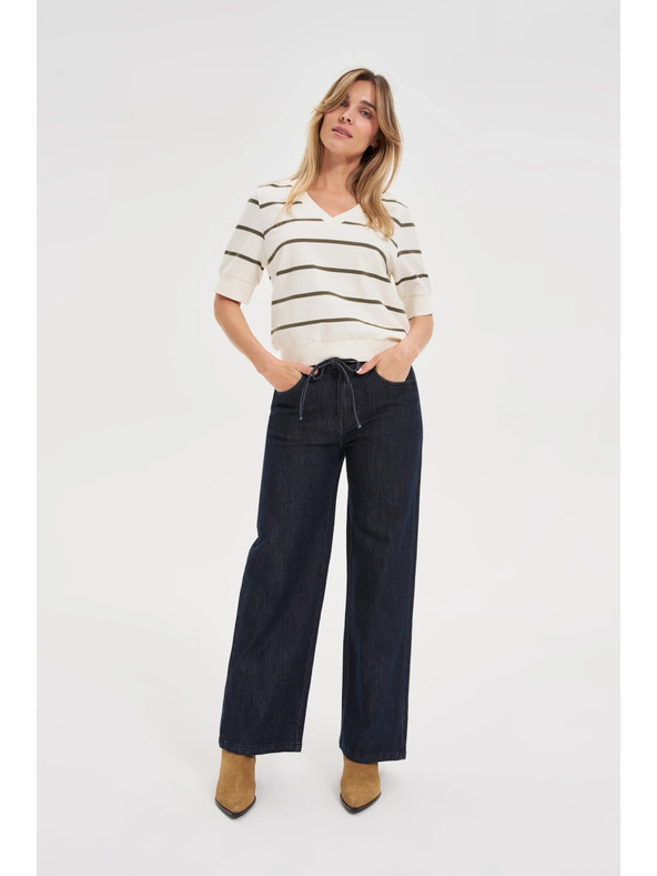 Moodo Džínsy so širokými nohavicami tmavé modré Moodo