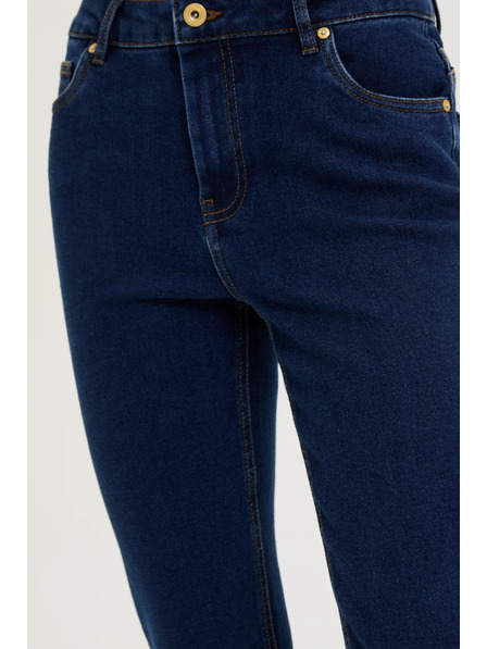 Moodo Tmavé modré džínsy s rovnými nohavicami Moodo