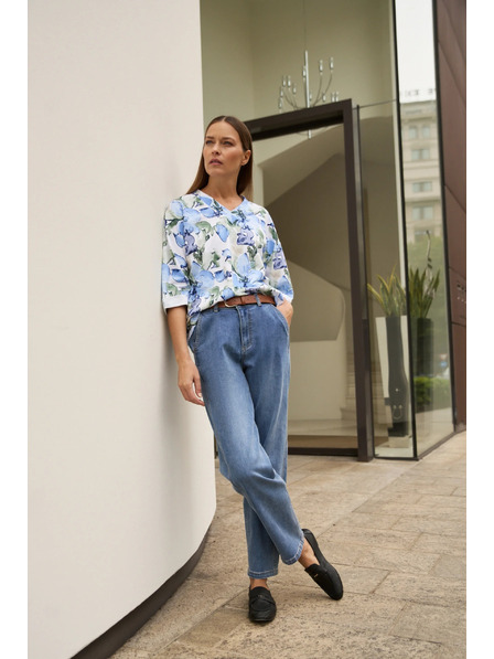 Moodo Modré džínsy s opaskom Moodo