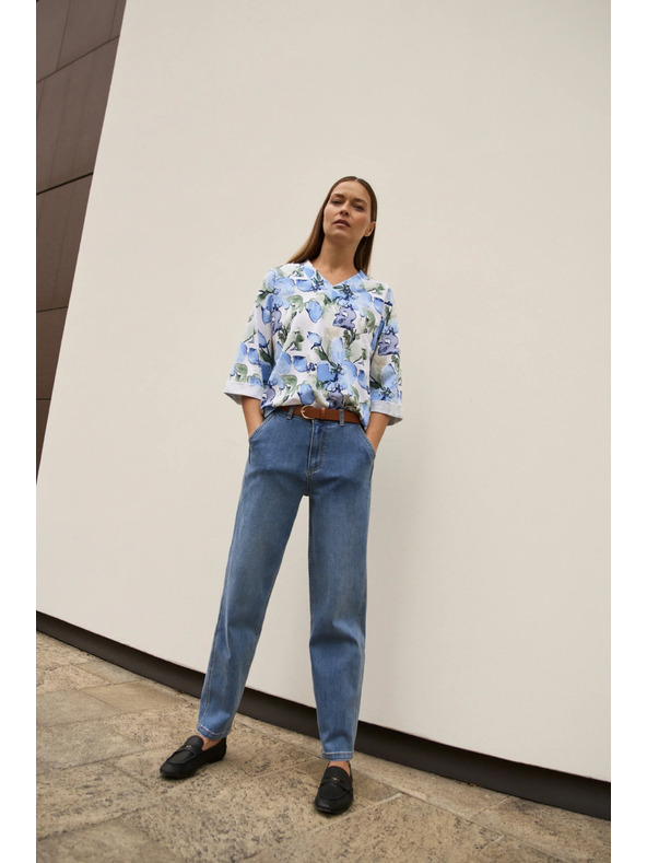 Moodo Modré džínsy s opaskom Moodo