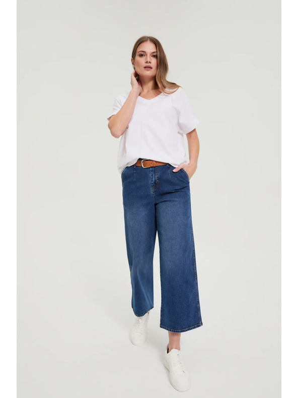Moodo Džínsy so širokými nohavicami modré Moodo
