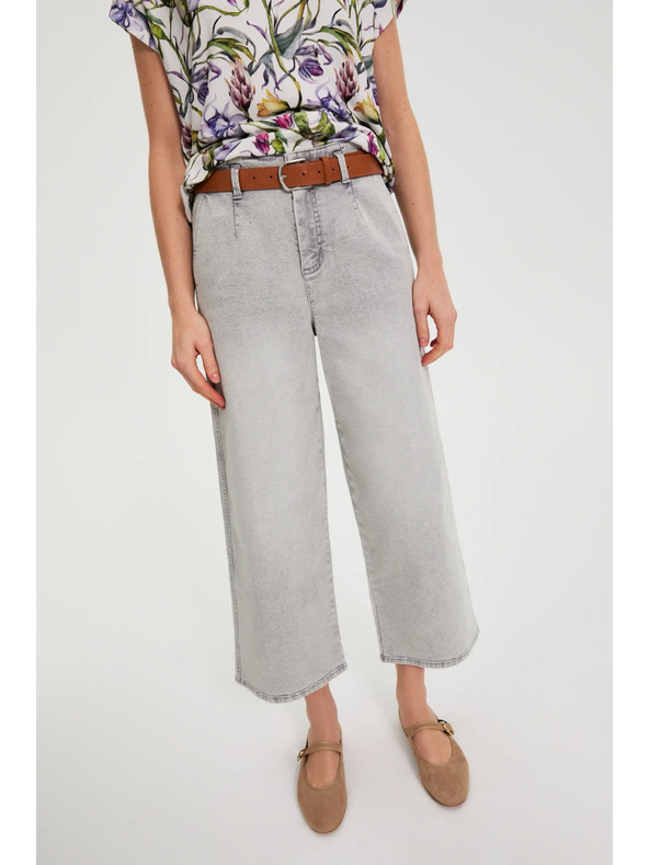 Moodo Džínsy so širokými nohavicami sivé Moodo