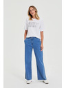 Moodo Džínsy so širokými nohavicami modré Moodo