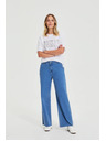 Moodo Džínsy so širokými nohavicami modré Moodo