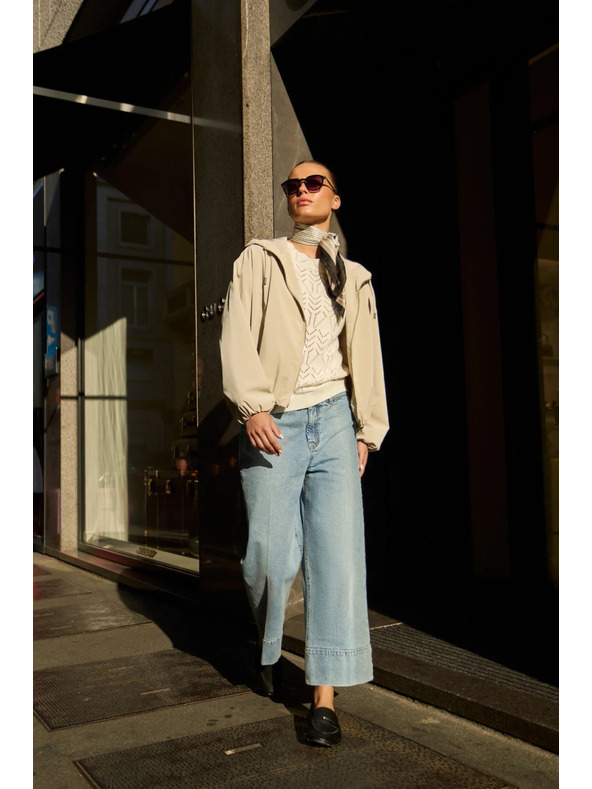 Moodo Džínsy so širokými nohavicami svetlomodré Moodo