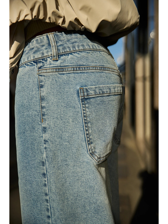 Moodo Džínsy so širokými nohavicami svetlomodré Moodo