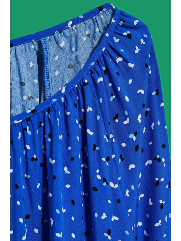 Moodo Vzorovaná košeľa s lodičkovým výstrihom modrá Moodo