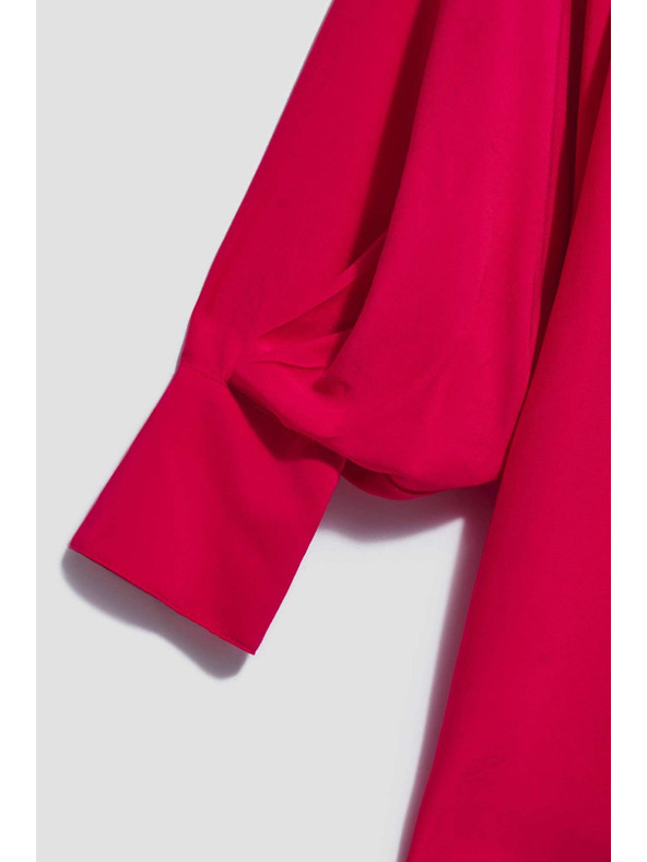 Moodo Červená košeľa s naberanými rukávmi Moodo