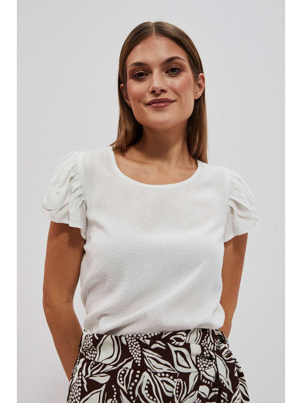 Moodo Perleťová blúzka so zdobenými rukávmi Moodo