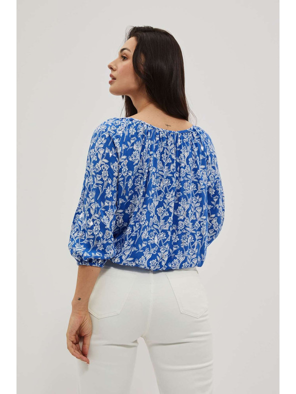 Moodo Vzorovaná košeľa zapínaná na gombíky modrá Moodo