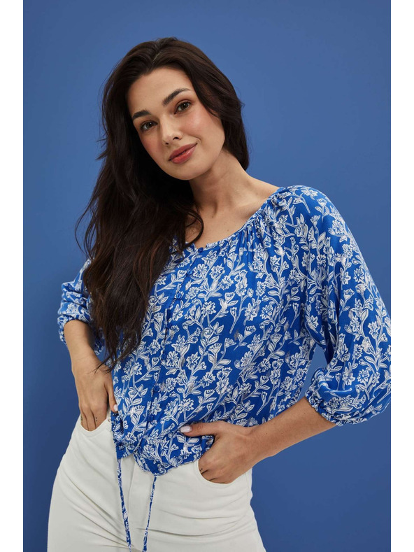 Moodo Vzorovaná košeľa zapínaná na gombíky modrá Moodo