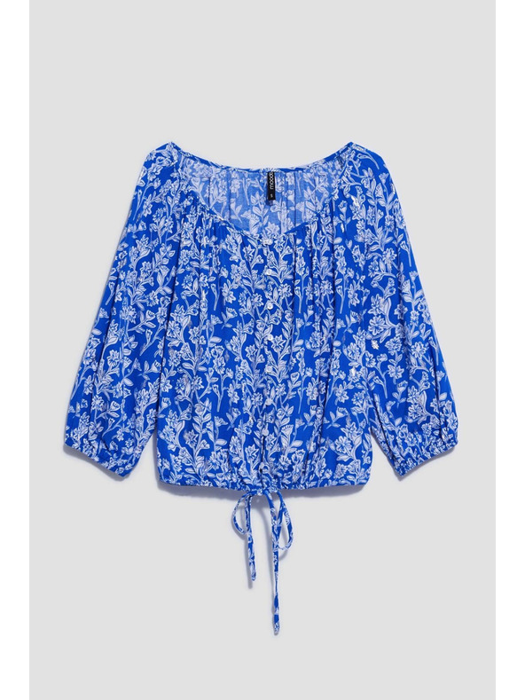 Moodo Vzorovaná košeľa zapínaná na gombíky modrá Moodo