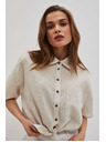 Moodo Ľanová košeľa so zaväzovaním Moodo
