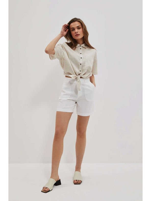 Moodo Ľanová košeľa so zaväzovaním Moodo