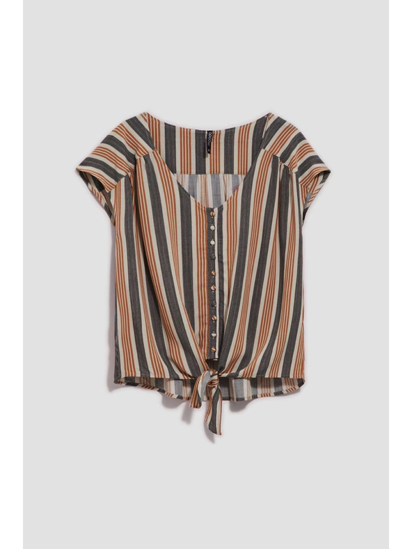 Moodo Piesková košeľová blúzka so zaviazaním Moodo