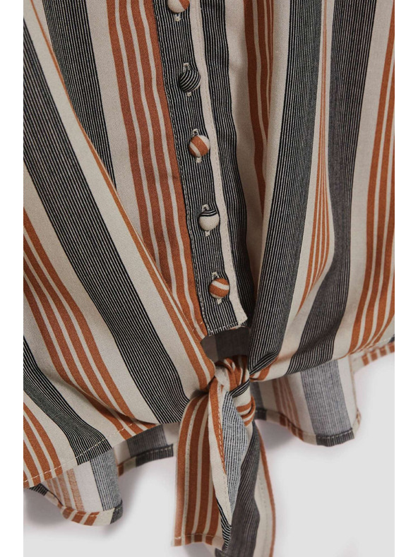 Moodo Piesková košeľová blúzka so zaviazaním Moodo