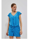 Moodo Azúrové košeľové tričko so zaviazaním Moodo