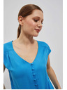 Moodo Azúrové košeľové tričko so zaviazaním Moodo