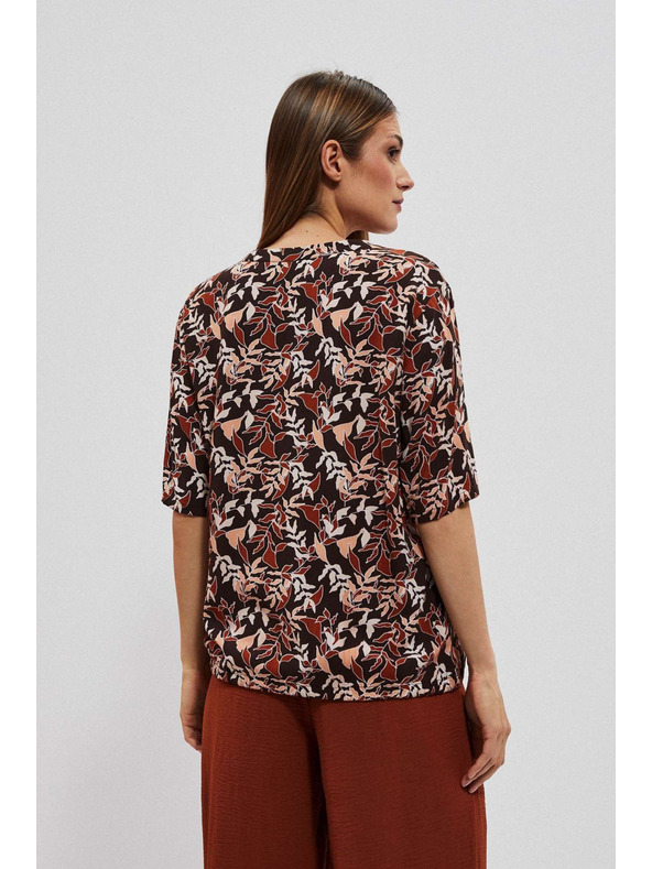 Moodo Tmavohnedá blúzka so zaväzovaním Moodo