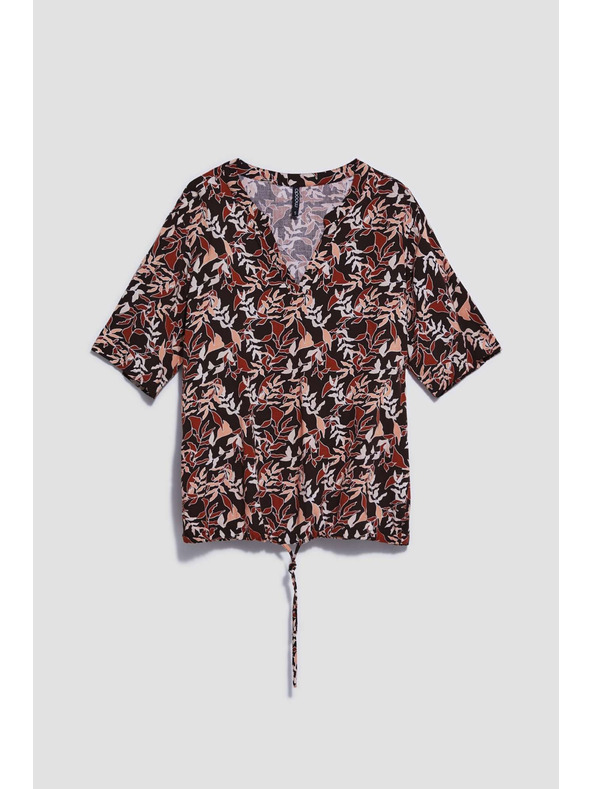 Moodo Tmavohnedá blúzka so zaväzovaním Moodo