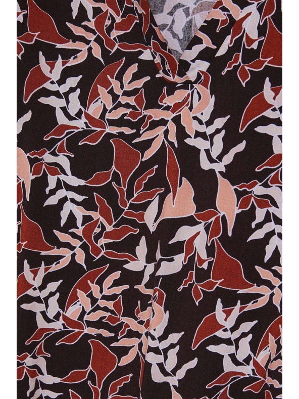 Moodo Tmavohnedá blúzka so zaväzovaním Moodo