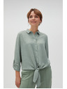 Moodo Olivová košeľa Moodo so zaväzovaním