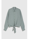 Moodo Olivová košeľa Moodo so zaväzovaním