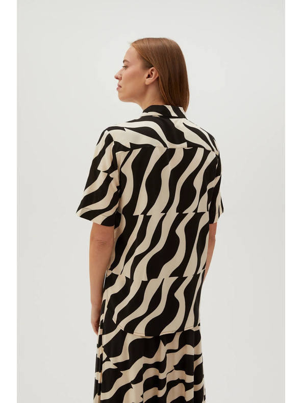 Moodo Viskózová košeľa s krátkymi rukávmi čierna Moodo