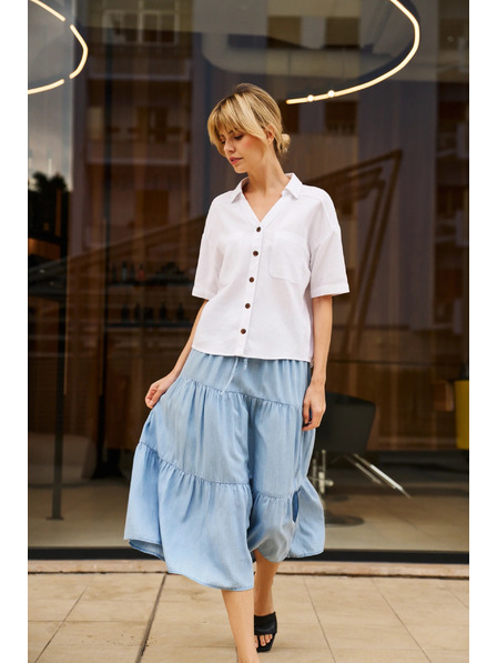 Moodo Viskózovo-ľanová košeľa biela Moodo