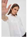 Moodo Bavlnená blúzka s nafúknutými rukávmi biela Moodo