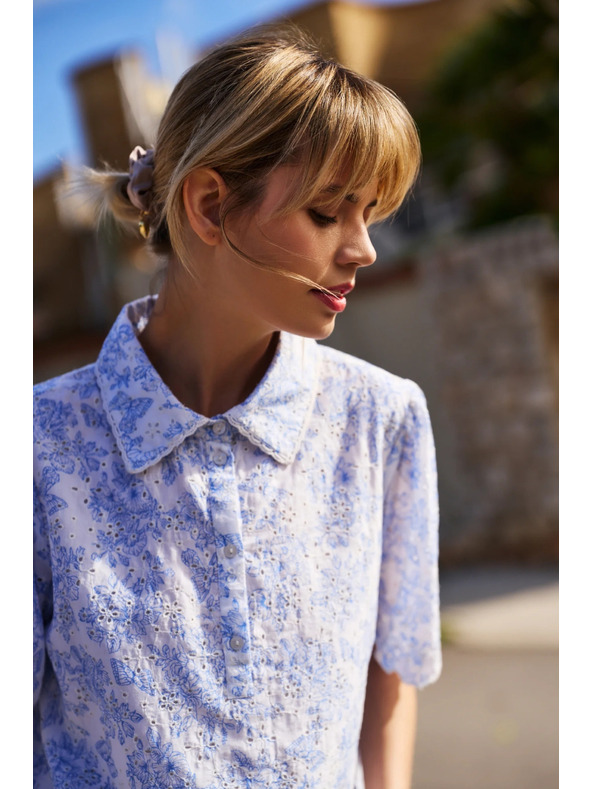 Moodo Bavlnená blúzka biela Moodo