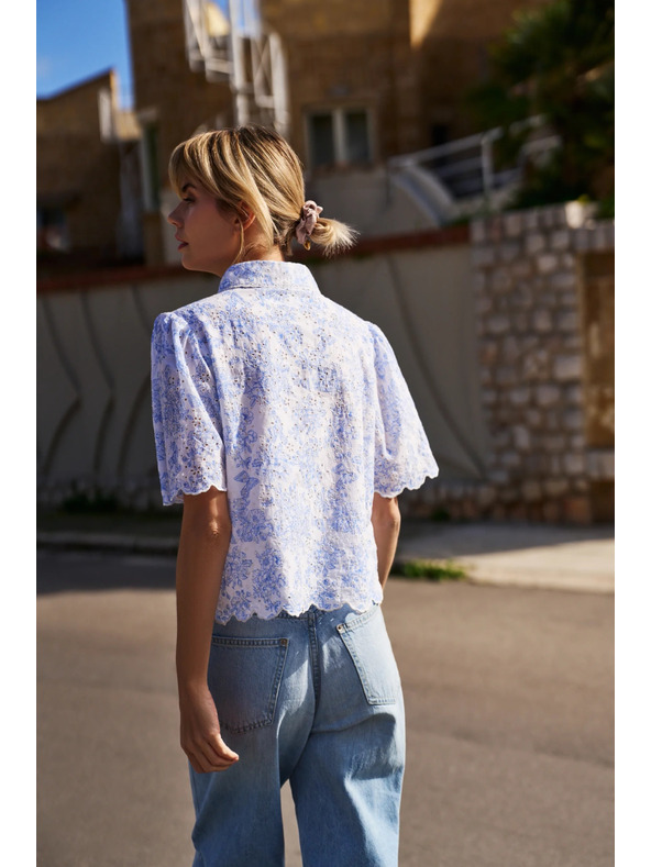 Moodo Bavlnená blúzka biela Moodo