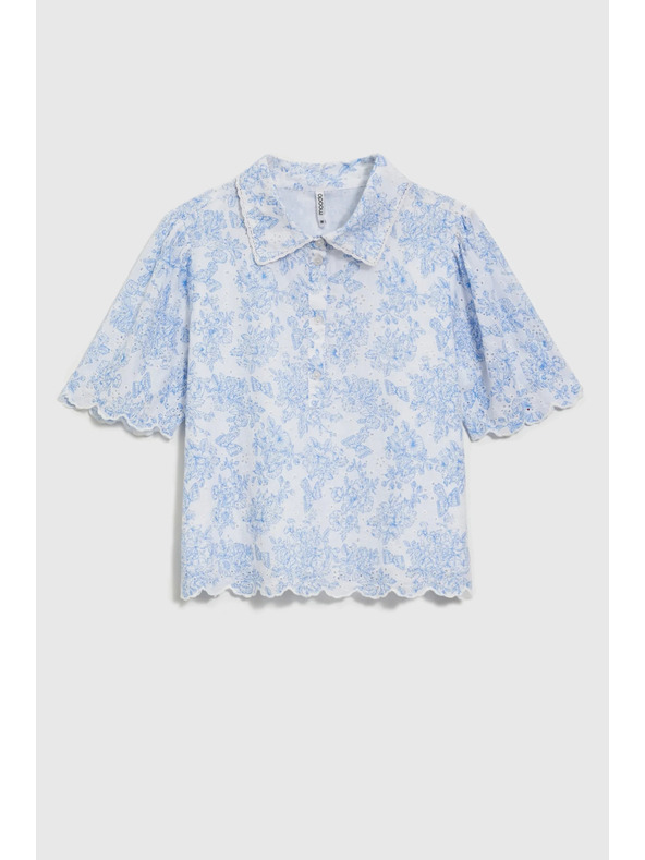 Moodo Bavlnená blúzka biela Moodo