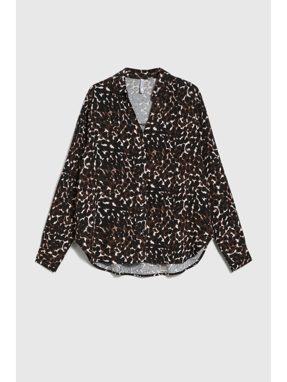 Moodo Viskózová košeľa hnedá Moodo