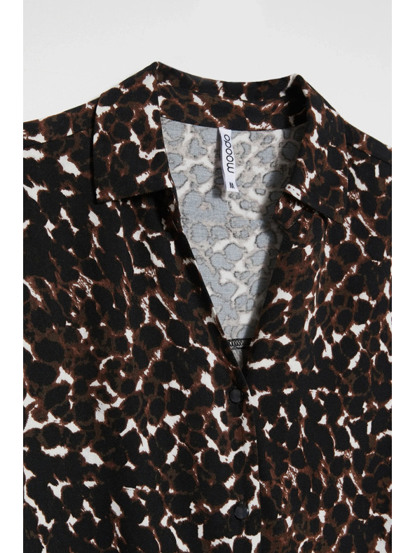 Moodo Viskózová košeľa hnedá Moodo