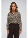 Moodo Vzorovaná košeľa hnedá Moodo