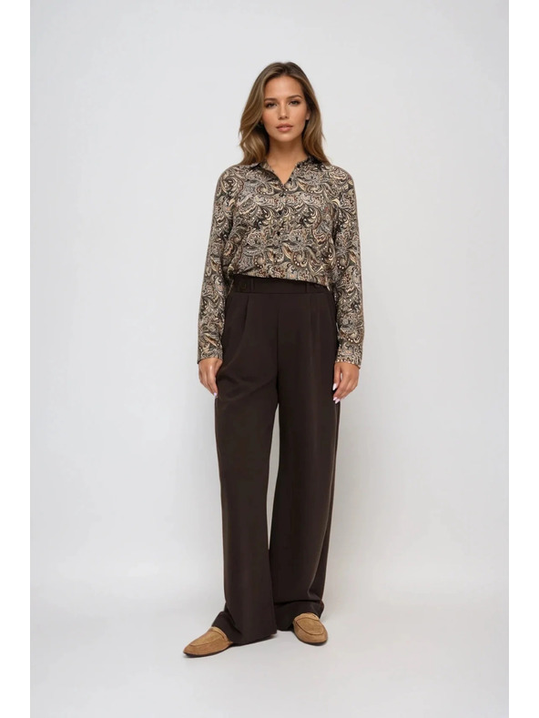 Moodo Vzorovaná košeľa hnedá Moodo