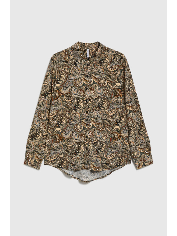 Moodo Vzorovaná košeľa hnedá Moodo