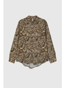 Moodo Vzorovaná košeľa hnedá Moodo