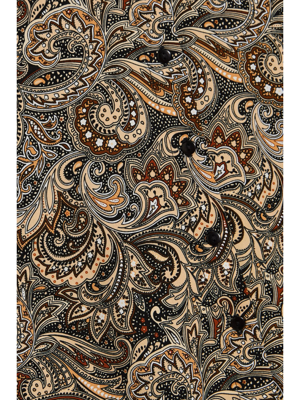 Moodo Vzorovaná košeľa hnedá Moodo