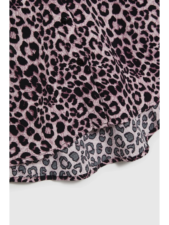 Moodo Viskózová košeľa s leopardím vzorom ružová Moodo