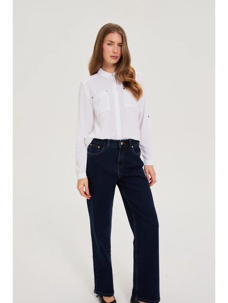 Moodo Biela viskózová košeľa Moodo