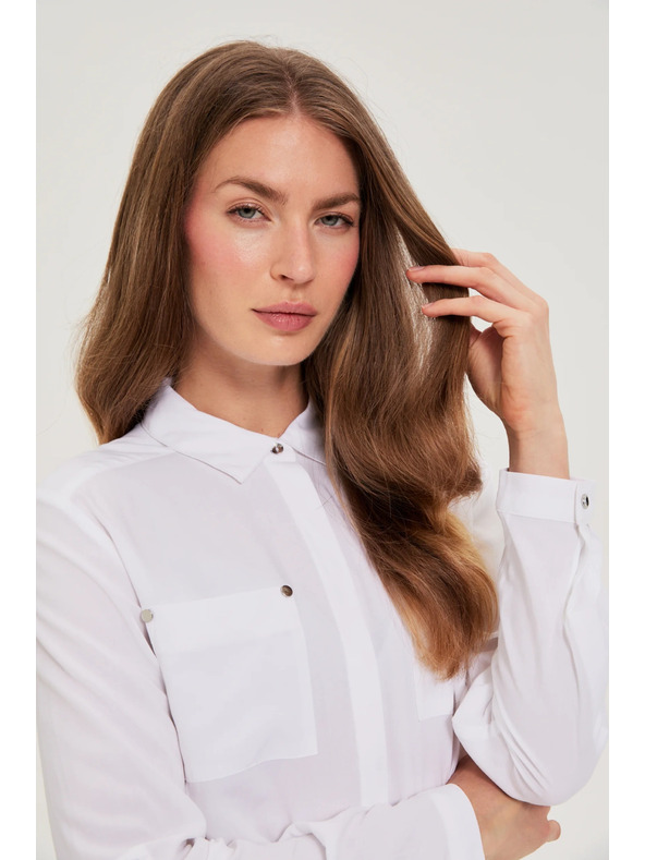 Moodo Biela viskózová košeľa Moodo