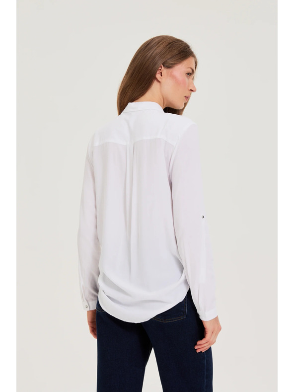 Moodo Biela viskózová košeľa Moodo